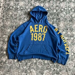 Aeropostale Blue Hoodie with Yellow Print
